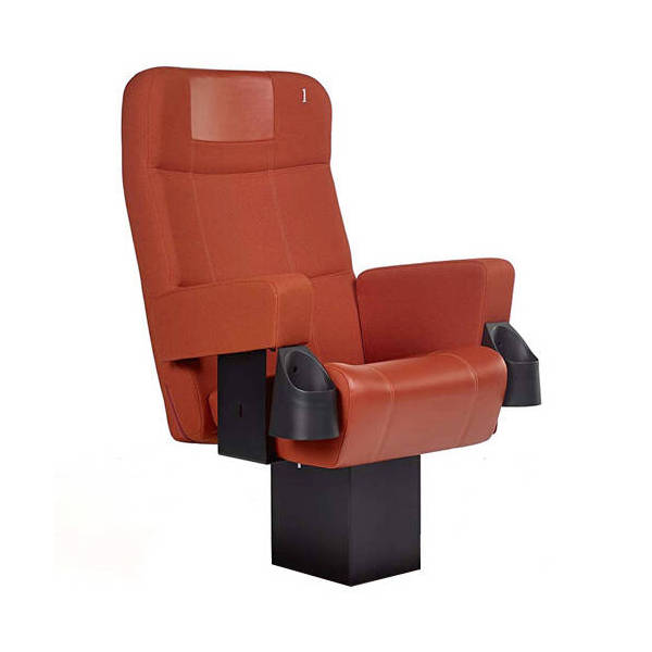 Fauteuil Cinéma Locarno Cuir Orange Pied Central Porte Gobelet