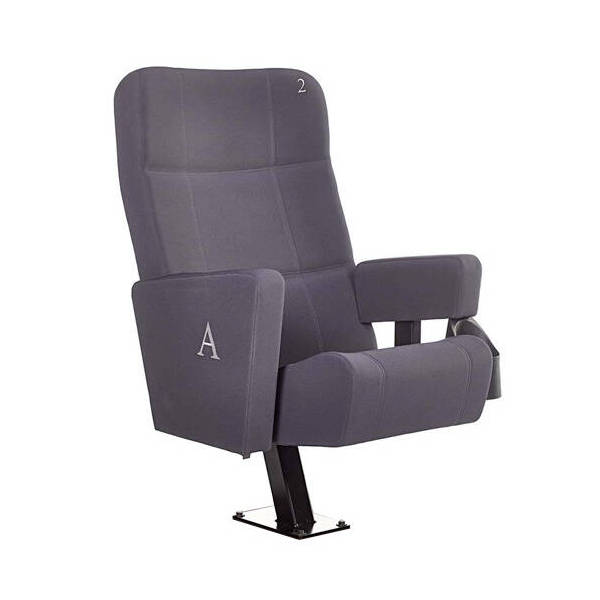 Fauteuil Cinema Locarno Tissu Gris Porte Gobelet Numérotation