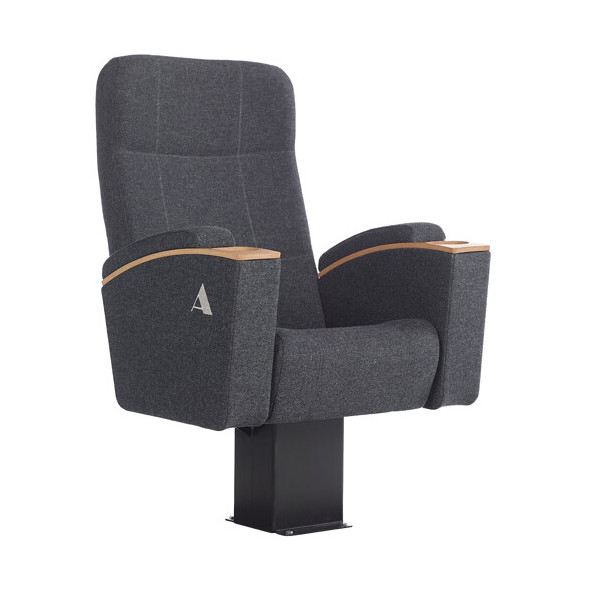 Fauteuil Cinema Locarno Tissu Gris Anthracite Porte Gobelet Double