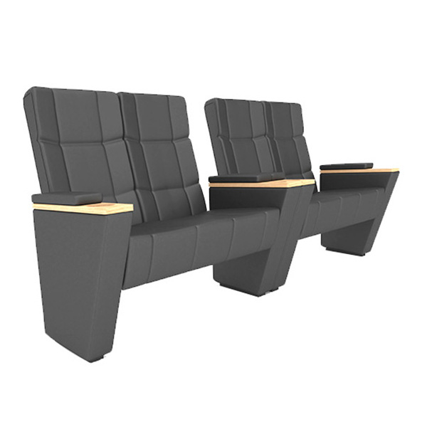 Fauteuil Cinema Locarno Tissu Gris Anthracite Porte Gobelet Double Love Seat