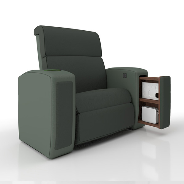 Fauteuil Home Cinema Hermas Avec Tiroir A Tablettes