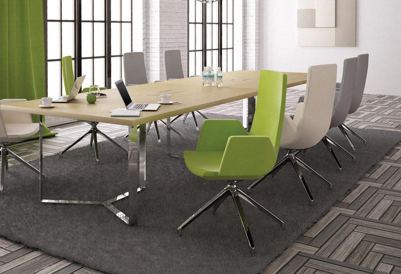 Chaise de réunion pivotante sur support fixe Cape – Image 3