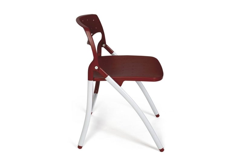 Chaise salle de réunion perforée Leo – Image 4