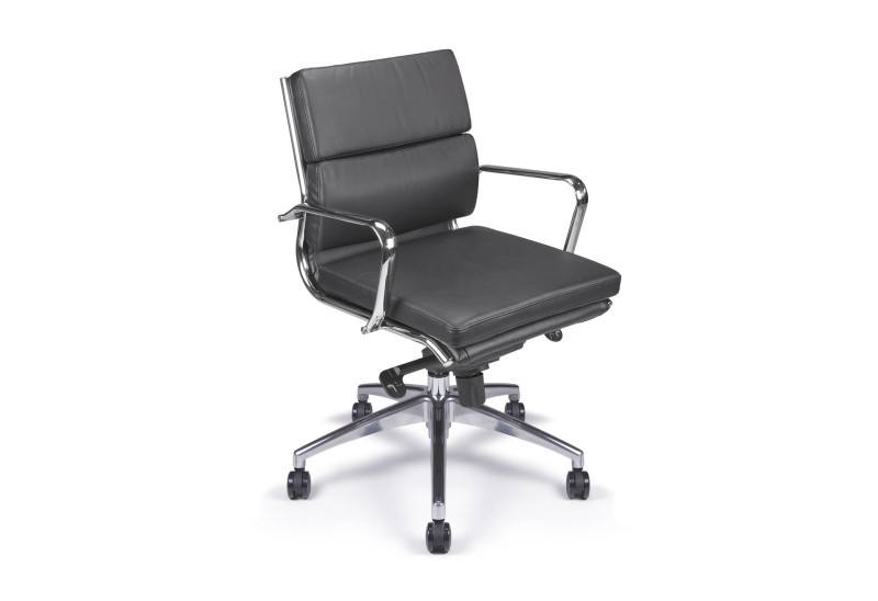 Chaise de direction cuir noir E-Lite